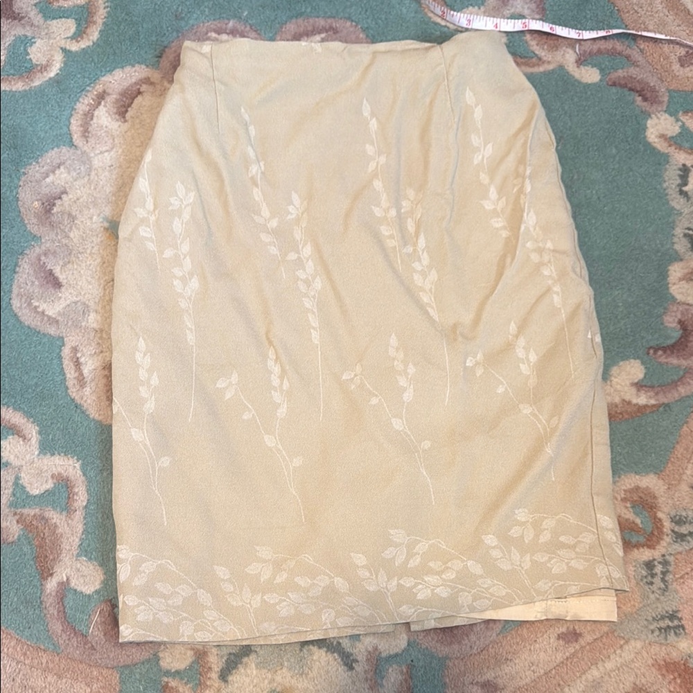 Vintage Elegant Cream pencil Skirt